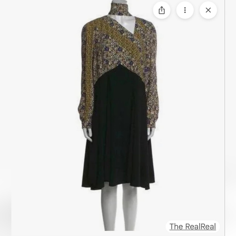 Louis Vuitton Floral and Black Long Sleeve Dress